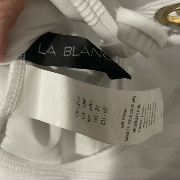 LA BLANCA Linea Costa Lace Back One Shoulder One Piece NEW -865 - Picture 10 of 11